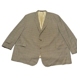 Jack Victor Classic Rochester Brown Houndstooth Sport Coat Jacket Blazer 52